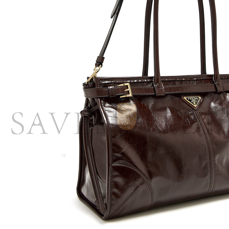 PRADA BONNIE LARGE LEATHER HANDBAG 1BA433 (38*24*12cm)